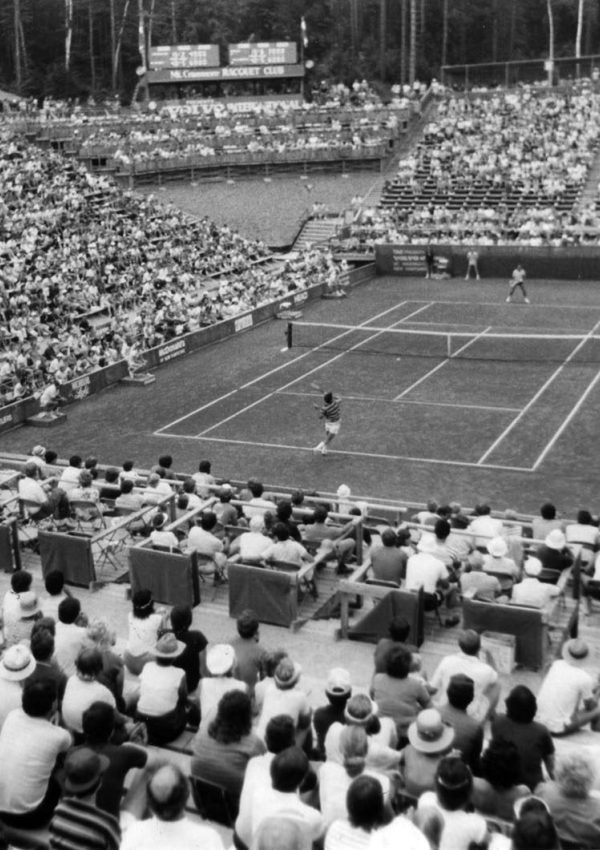 Volvo tennis tournament black & white photograph